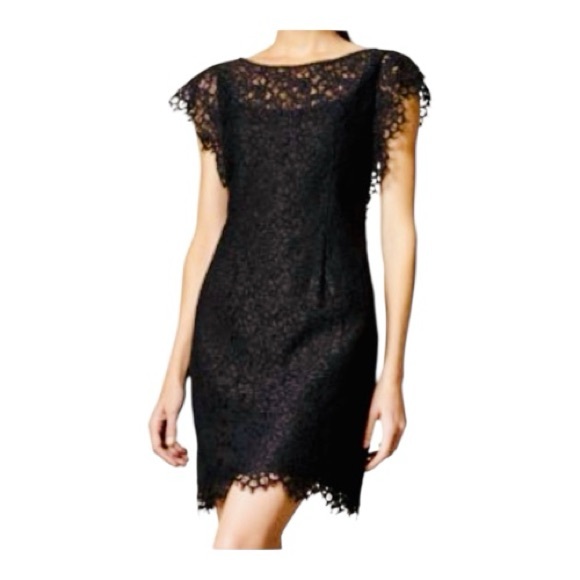 Phoebe Couture Dresses & Skirts - Phoebe Couture black Lace Dress SZ 4 Cap Sleeve.